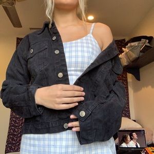 John galt faded black jean jacket